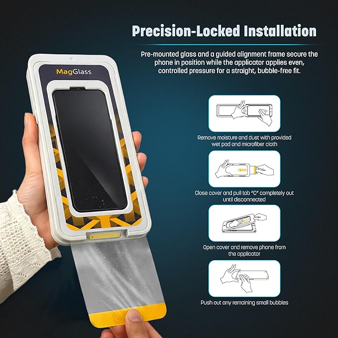 magglass for iPhone 17e Privacy Screen Protector, (2026) Anti-Spy Tinted Tempered Glass (Easy Applicator Included)