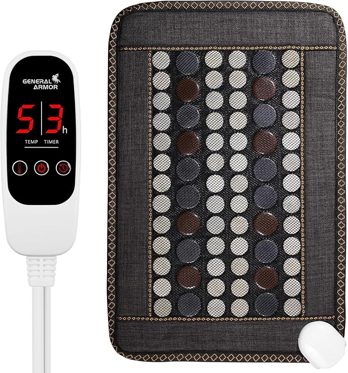 Infrared Heating Pad for Back, Large 52 Jade and 20 Tourmaline Heating Pad for Neck Shoulders Back and Abdomen with Auto Shut Off, Size: 23.6" x 15.7''