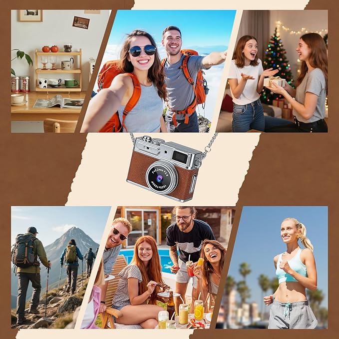 Mini Keychain Camera - 1080P HD Mini Retro Digital Camera,Retro Compact Tiny with 32GB SD Card,0.96" HD Display, Portable Pocket Video Recorder for Photo Video Travel Recording