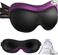 PrettyCare Eye Mask for Sleeping 2 Pack, Sleep Masks for Women Men, 3D Contoured Cup Blindfold Eye Mask, Soft Block Out Light Sleep Mask, for Sleeping, Shift Work, Yoga, Traveling (Black and Purple)