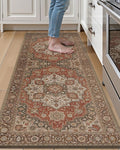 LUMI Kitchen Mat Anti Fatigue Cushioned, Memory Foam Padded Standing Rug Washable, Non Slip Comfort Floor Runner for Home, Sink, Laundry, Office, 24"x59", Red