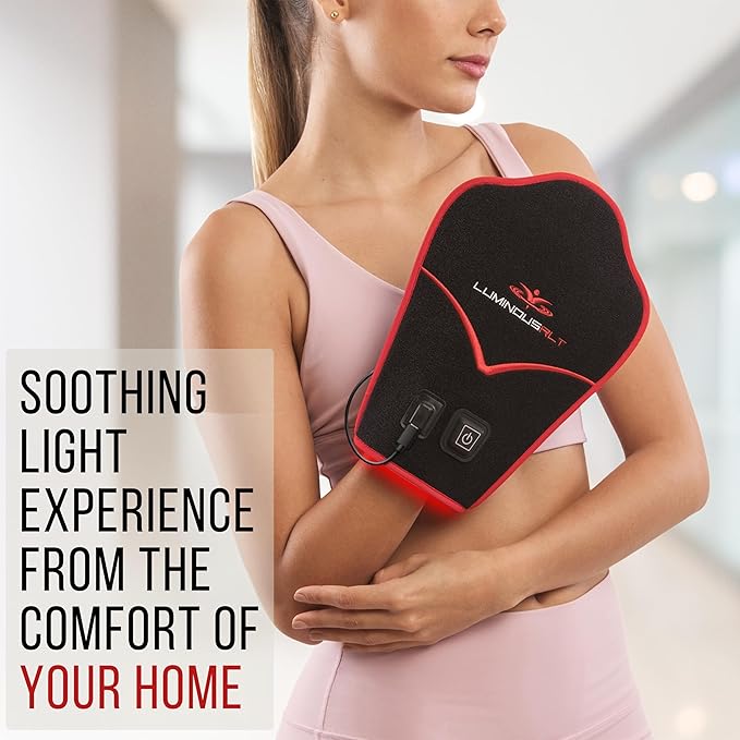 LuminousRLT Red Light Hand Mitt – Red & Near-Infrared LED's(660nm & 850nm) Wrap for Hands & Wrists, 176 LEDs, Auto Shut-Off Timer
