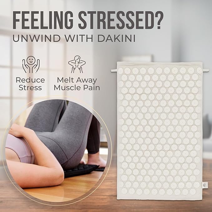 Dakini Acupressure Mat and Pillow Set with Mini Pad - Acupuncture Mat Full Body Pain Relief