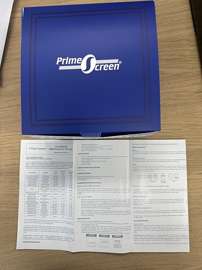 [5 Pack] Prime Screen Multi Drug Urine Test Cup -6 Panel (BZO,COC,mAMP,OPI, OXY,THC) C-CUP-TDOA-564