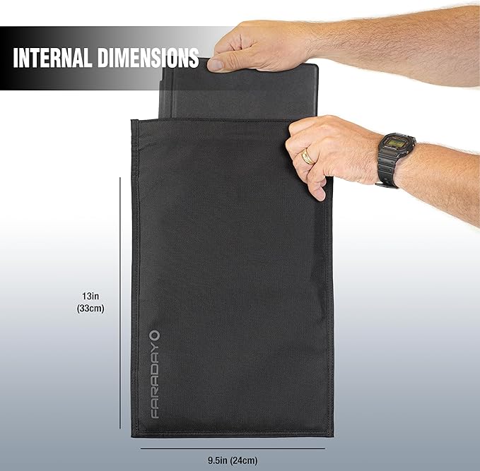Faraday Defense Faraday Bag Jacket Pro for Laptops | Magnetic Closure, Shielding - Law Enforcement & Military, Travel & Data Security, Privacy, Anti-Tracking Anti-Hacking Black (Laptop)