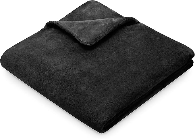 Dream Lab Plush 15lb Weighted Blanket with Removable & Washable Cover, Charcoal, 48" x 72"