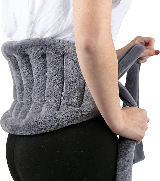 Microwavable Heating Pad for Back Pain Relief – Moist Heat Pack for Neck & Shoulders – Microwave Wheat Bag with Long Ties – Reusable Hot Cold Therapy Wrap for Cramps, Stress & Muscle Relaxation XL 71”