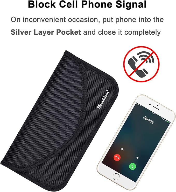 Signal Blocking Bag, Techion 2 Pack RFID Faraday Bag Shield Pouch Cage Box Wallet Case for Cell Phone and Car Key FOB, Privacy Protection, Anti-Hacking - Black