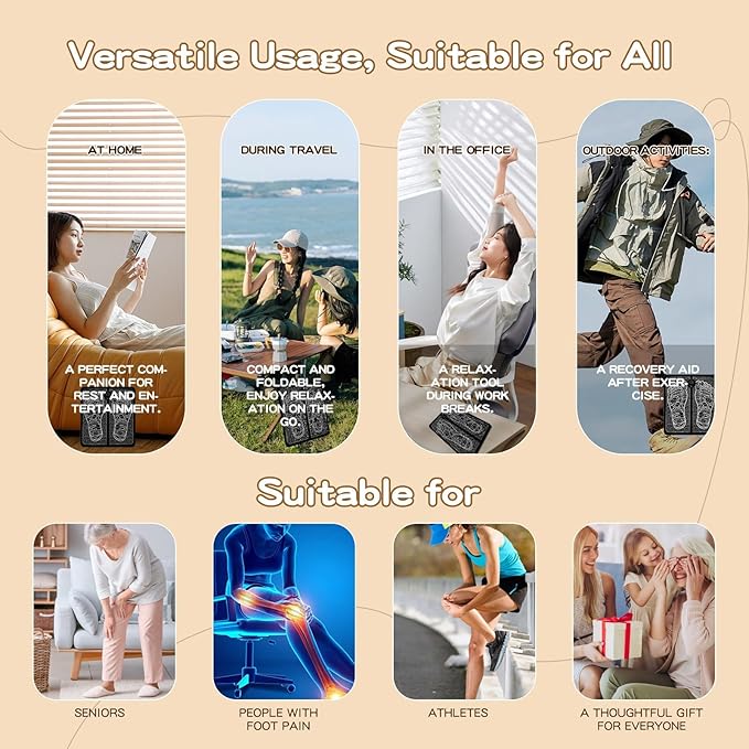 Portable TENS & PMS Foot Massager for Plantar Fasciitis & Neuropathy Pain Relief - Deep Tissue Electric Muscle Stimulator, Adjustable Intensity, Lightweight Design for Home, Travel, Office Use