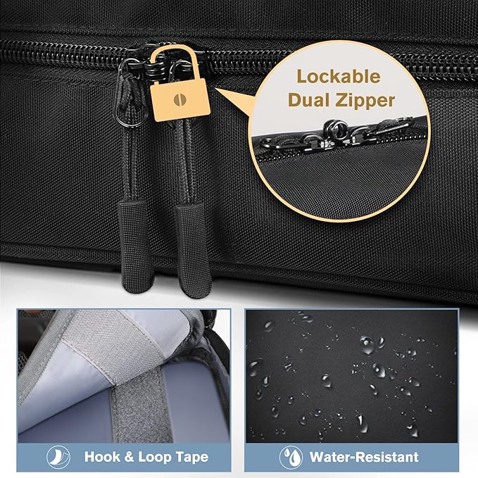 SITHON Pill Bottle Organizer Medicine Storage Bag Medication Travel Carrying Case Manager with Handle, Detachable Pockets Modular for Medications, Vitamins, Medical Supplies (Black)