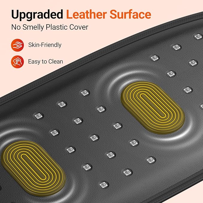 Comfytemp Red Light Therapy Massage Belt with Vibration, Wearable Flexible Near Infrared Lower Back Massager for Waist Belly, Gifts for Women Mom, 660nm & 850nm