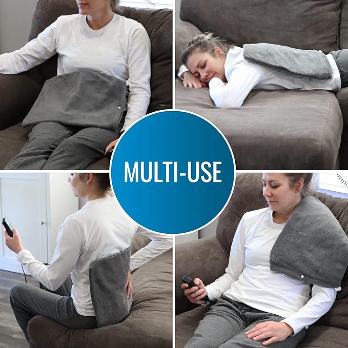 DMI Digital Ultra Soft Heating Pad with Fully Customizable Heat Setting and Moist Heat Insert, Programmable Timer, FSA & HSA Eligible