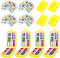 4PCS 7-Day Pill Organizer with Labels – Compact Daily Medication Case | Travel-Sized (3.7" x 2.4") Secure Lock | AM/PM Compartments | Includes 300+ Common Medicines Vitamins Health Product Sticker