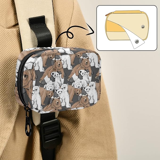 Bear Panda Pill Box 7 Day Pill Case Travel Pill Organizer Bag with Zipper Portable Weekly Case Bag Compact Size for Vitamin Supplement Holder