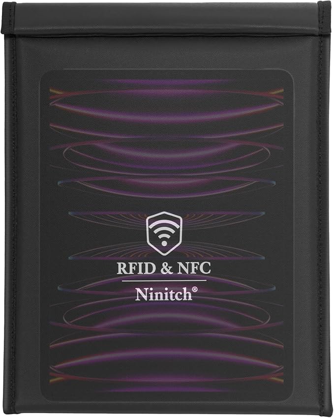 Faraday Bag for 13" Laptops (MacBook Air/Pro), Military Grade Signal Blocking Shielding Sleeve, Blocks 5G WiFi GPS EMP RFID, Data Security & Privacy for Law Enforcement, Black