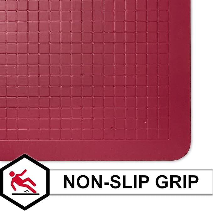 Tempur-Pedic Ultra Comfort Anti-Fatigue Frame Merlot 1' 8" x 3' 6" Kitchen Floor Mat Cushioned Ergonomic Standing Desk Mat Waterproof Non-Skid Foam
