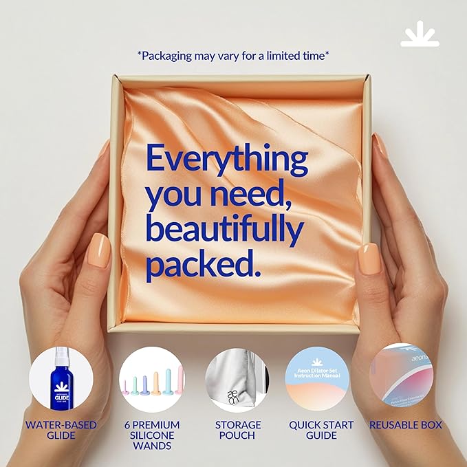 AEON Gentle Touch Premium Silicone 6-Piece Straight Set for Pelvic Floor Wellness & Flexibility – Soft, Body-Safe Design – Includes 1.3 Oz Glide Moisturizer ($10 Value) & Elegant Storage Bag
