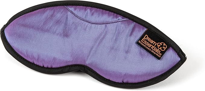 Dream Essentials Dream Essence Aromatherapy Sleep Mask, Handmade in The USA, Comes with Removable Organic French Lavender Sachet Revised 2022 Designs (Lilac)