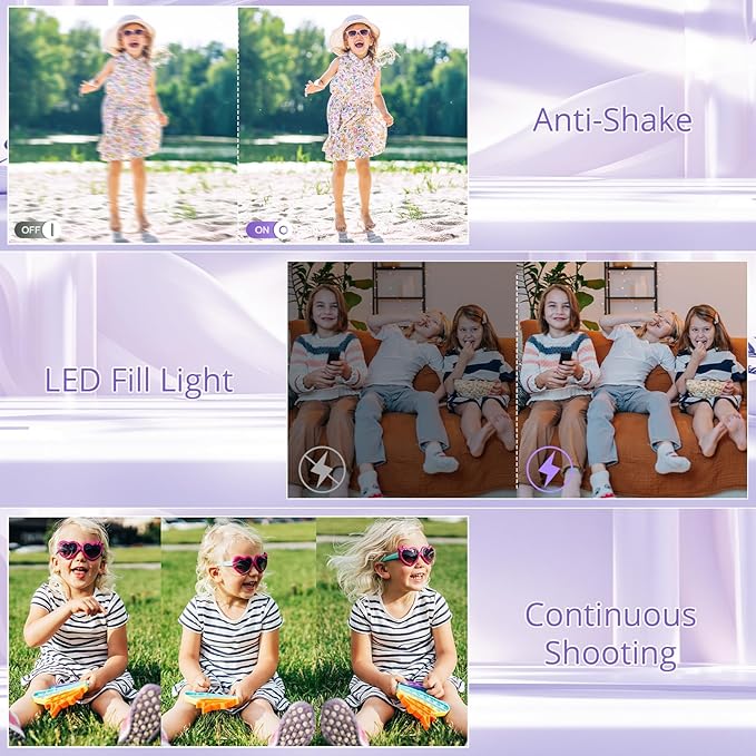 Digital Camera 1080P 44MP Digital Cameras, Point and Shoot Camera for Kids with 16X Zoom, Anti-Shake, Compact Small Travel Camera for Beginner Children Boys Girls Teens Gift