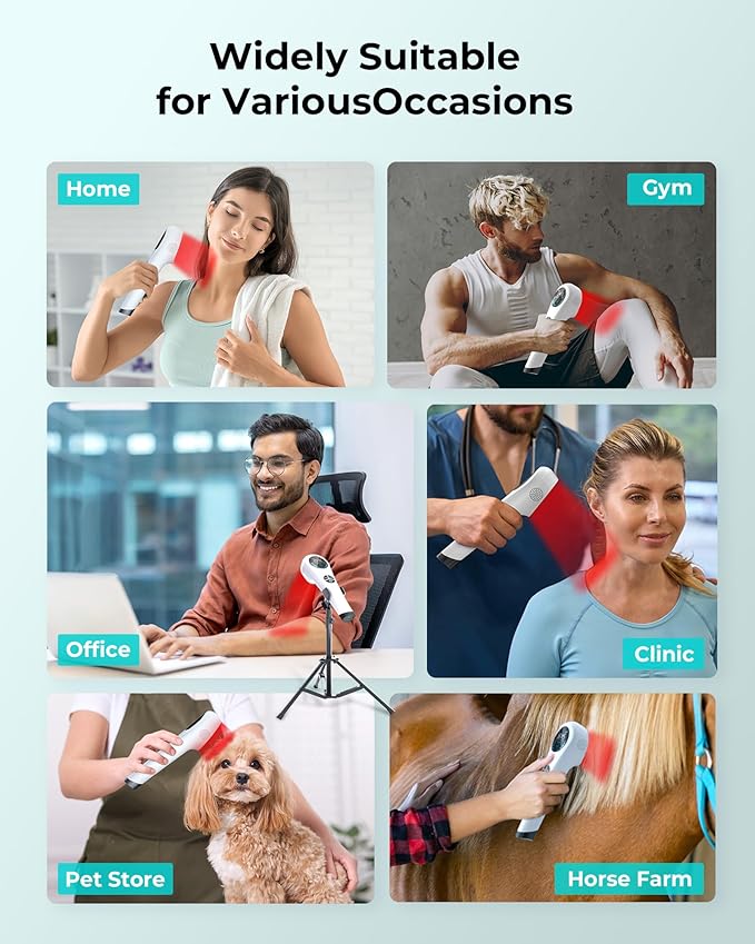 Cold Laser Therapy Device – Dual Wavelength 4×808nm & 14×650nm Red Light Therapy Wand, Handheld Infrared Light Therapy for Humans & Pets, Red Light Therapy for Body, Joint, Back, Knee, Muscle