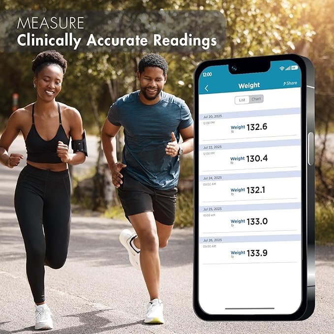 Trackstar Silver Digital Weight Scale | 440 lb Weight Capacity | Trackstar Monitoring App | Bluetooth iOS & Android Compatible | Measure, Track, and Share Results