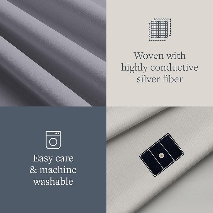 GroundLuxe Organic Fitted Grounding Sheet in Light Gray for a Full Size Bed