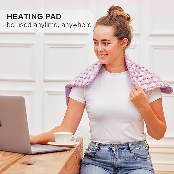 Weighted Heating Pad,10 Heat Settings 3 Timers Auto Off,Heating Pad for Back Pain Relief,Color Fashion Model,Suitable for Holiday Gifts for Parents, Loved Ones, Friends