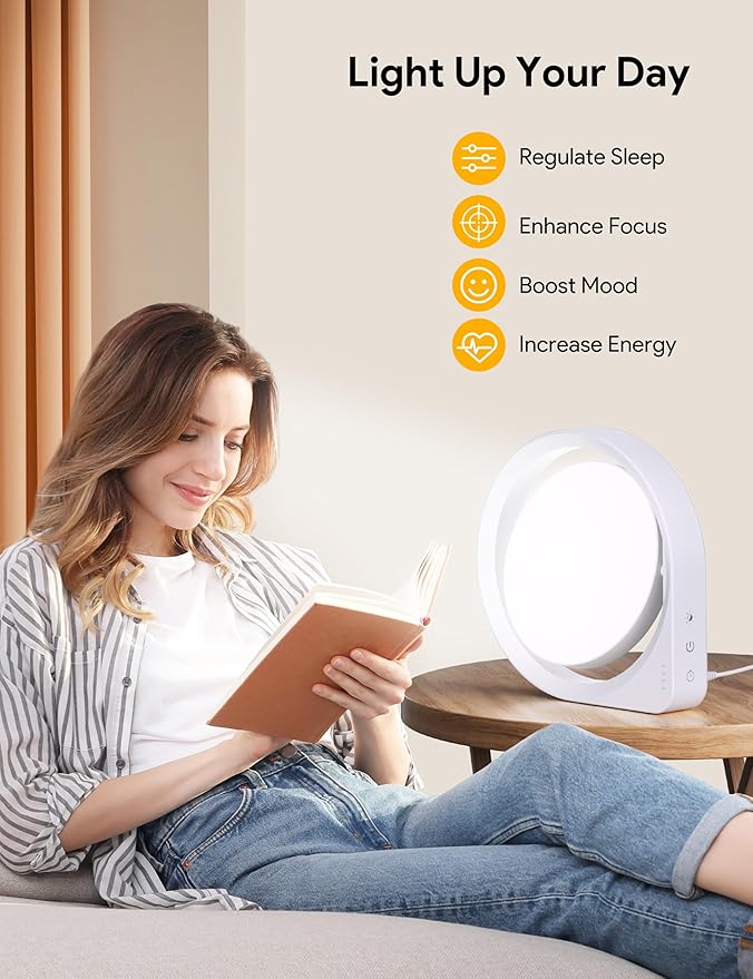 MediAcous 11000Lux Sunlight Lamp, 4 Brightness Levels & Color Temperature & Timer, Daylight Lamp with Memory Function for Home/Office/Decoration