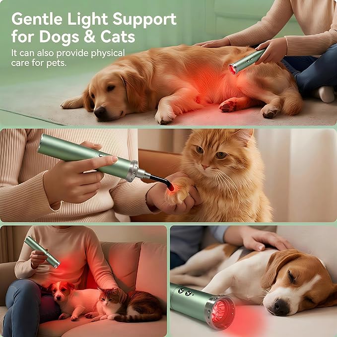 Red Light Therapy Wand, 2-in-1 Handheld Device for Lip & Mouth Care, Red & Infrared Light for Muscle & Joint Comfort, 5 Wavelength Modes (460nm, 630nm, 660nm, 850nm, 900nm), Rechargeable