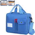 Medicine Bottle Organizer Bag, Large Travel Pill Case Box and Storage, Lockable Vitamins Carrier for Drug, Fish Oil, Medical Supplies (Blue)