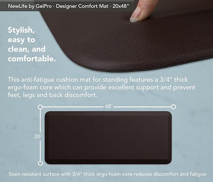 Designer Comfort Mat Leather Grain Truffle 20X48