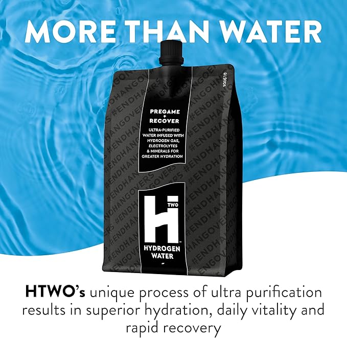 HTWO Molecular Hydrogen Water with Electrolytes, Unflavored Nightlyfe Recovery, Pure Source & Ultra-Purified Hydration Packets, 16.9oz 24 Pack, Energy Sports Drink, Performance & Recovery Support, Alternative to Hydrogenated Tablet - no Prep/Mess, 15 ppm
