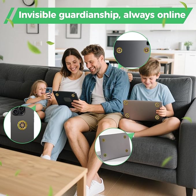 6 Pieces Emf Stickers，Phone Protection Blocker for Smart Phones、5G Tablets Laptops、WiFi 、TV Electronic Devices