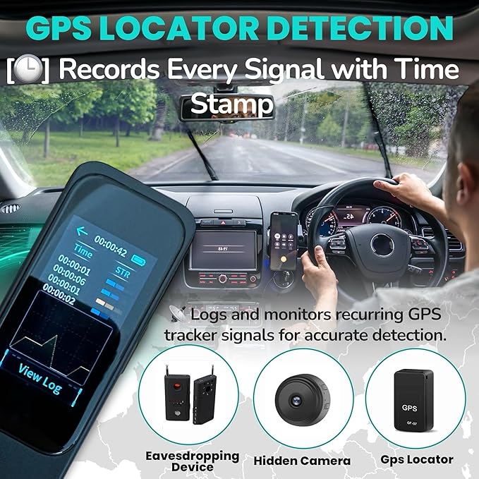 Hidden Camera Detectors – 2026 – Al Powered 7-Mode Touchscreen RF Detector, GPS Tracker Detector & Spy Camera Finder for Hotel, Home, and Car Security