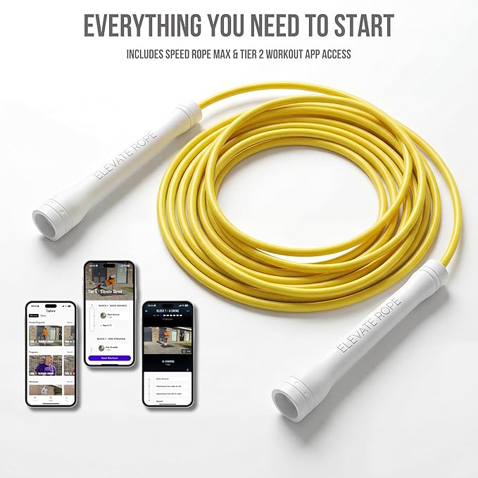 Elevate Rope Professional Beaded Jump Rope - 3m Adjustable, Quality Beads & Poly Cord - For Freestyle, Cardio & Tricks - All Levels & Indoor/Outdoor Use