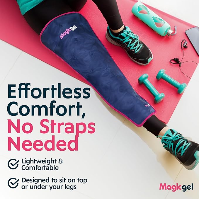 Magic Gel Leg Ice Pack - Professional Cold Therapy - Wrap Around Shin Ice Packs - Full Leg Ice Pack Wrap Around Entire Leg - Cool Down Your Legs Shins Hamstrings - Ice Packs Sleeve