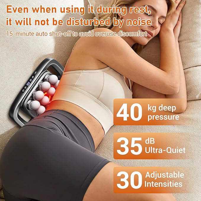 Gurui Massage Guns Deep Tissue, Neck Massager with 16 Heads, 16-Head Massage Gun Set for Deep Tissue and Back, Shoulders, Legs, Pain Relief