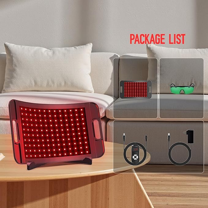Infrared Light Therapy Pad for Body Pain NIR Deep Therapy for Back Knee Hands Feet Relief Portable 660nm 850nm Home Heating Light Therapy，Best Gift for Christmas Gift(No Stand)