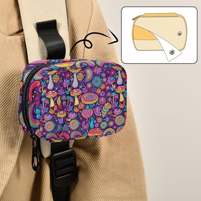 Travel Pill Organizer Bag Colorful Paisley Flowers 7 Day Pill Case Small Weekly Compact Pill Organizer with Zipper
