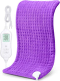 NOWWISH Heating Pad for Back Pain Relief & Period Cramps, 12x24 Inches Electric Heating Pad with 10 Heat Settings, Timer and Auto Shut-Off, Machine Washable, Mothers Day Gifts for Mom Women, Purple