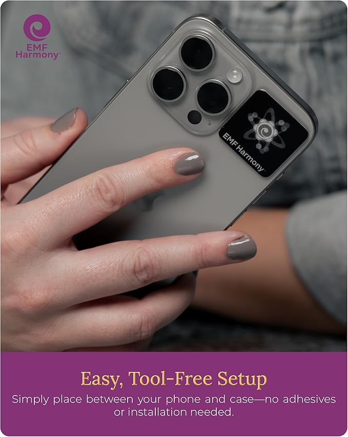 EMF Harmony Harmonizer Plus Phone Sticker – 1.2" Stainless Steel Adhesive Disc for Phones & Devices, Reusable Accessory for Daily Peace of Mind in The Modern Age