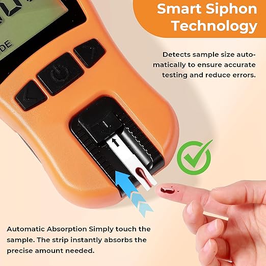 Personal Hemoglobin Monitoring System for Home Use - 5s Instant Read Wellness Tracker with 1000 Memory Storage - Requires Only 5µL Tiny Sample - Daily Wellness Management
