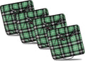 ZONETECH Green Plaid Warming Pad Cozy Warmth in Cold Weather, Perfectly Sized for Comfort and Portability for Pets 4 Pack