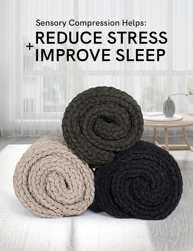 YnM Chenille Weighted Blanket, Handmade Chunky Knitted Design, Soft and Cozy, Temperature Regulating and Breathable, Machine Washable Throw for Sleep or Home Decor (Beige, 60x80 Inch, 20lbs)