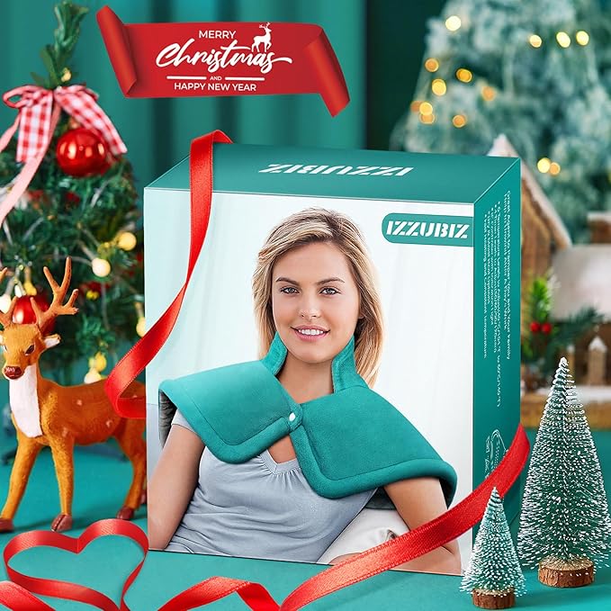 Mothers Day Gifts for Mom from Daughter Son, Neck Shoulder Heating Pad Gift for Wife, Fathers Day Dad Gifts, Electric Weighted Heat Pads for Back, Cramps and Leg, Gifts for Women Men Christmas