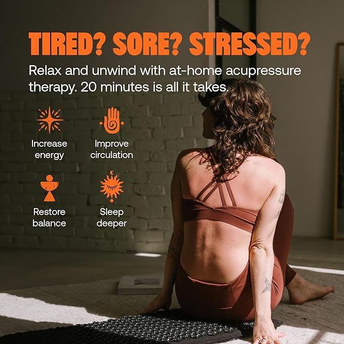 ShaktiMat Acupressure Mat for Relaxation, Massage Muscles, Aid Sleep & Unlock Inner Tension, Similar to Acupuncture, No Needles Required (Premium, Level 3, Shakti Black)