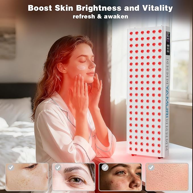 220W Red Light Therapy Panel Lamp for Face & Body - Infrared Red Light Therapy Device, Dual Chip | High Power LED Light Therapy for Skin, Recovery & Relaxation at Home - YA120