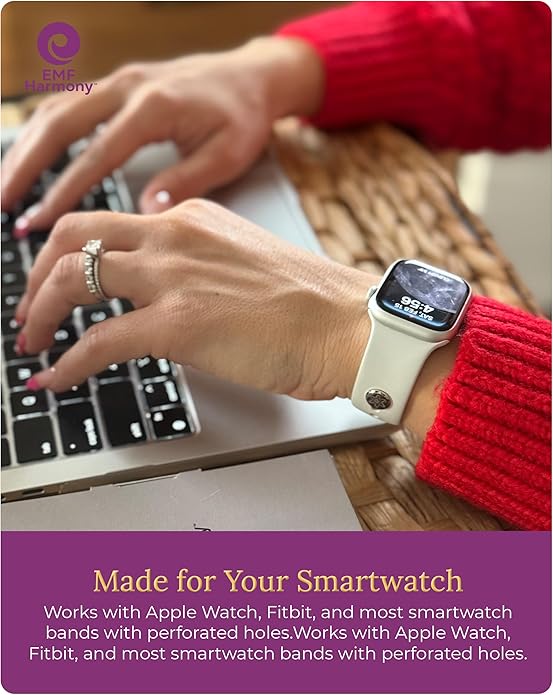 EMF Harmony Smartwatch Chip – Discreet Stainless Steel Bioresonance Rivet Accessory for Apple Watch, Garmin, Fitbit & Fitness Bands – Everyday Balance in a Wireless World
