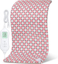 NOWWISH Heating Pad for Back Pain Relief & Period Cramps, 33x17 Inch Moist Heat Electric Heating Pad with 6 Heat Settings and Auto Shut-Off, Machine Washable, Christmas Gifts for Women, Pink Dot