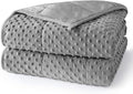 Weighted Blanket for Adults Twin Size 15 lbs, Soft Cooling Minky Dot Heavy Breathable Blanket for All-Season, Washable Weighted Throw with Glass Beads, 48 x 72 Inches, Grey